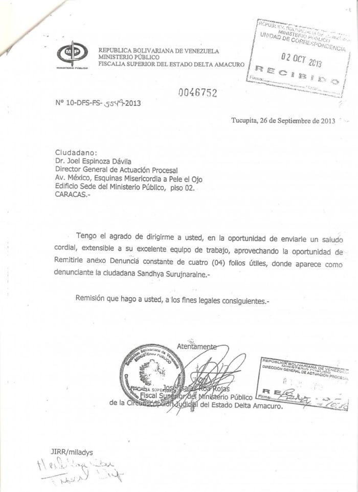 REMISION DE DENUNCIA A JOEL ESPINOZA 001