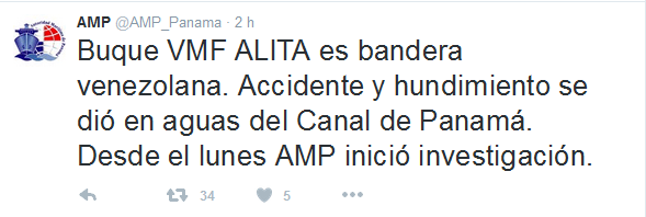AMP Tuit sobre buque venezolano