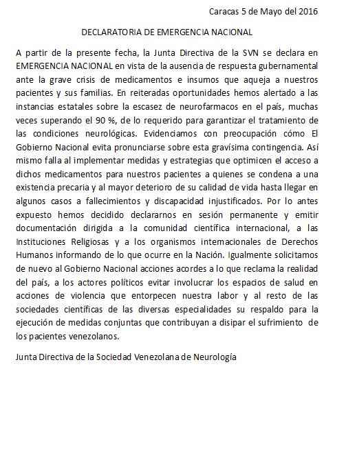 comunicado sociedad neurologia