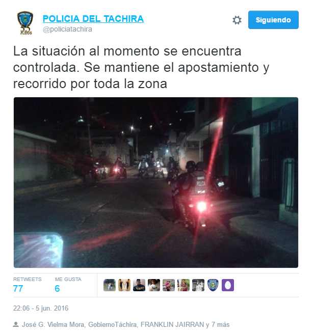 Twit politachira 10 y seis de la noche