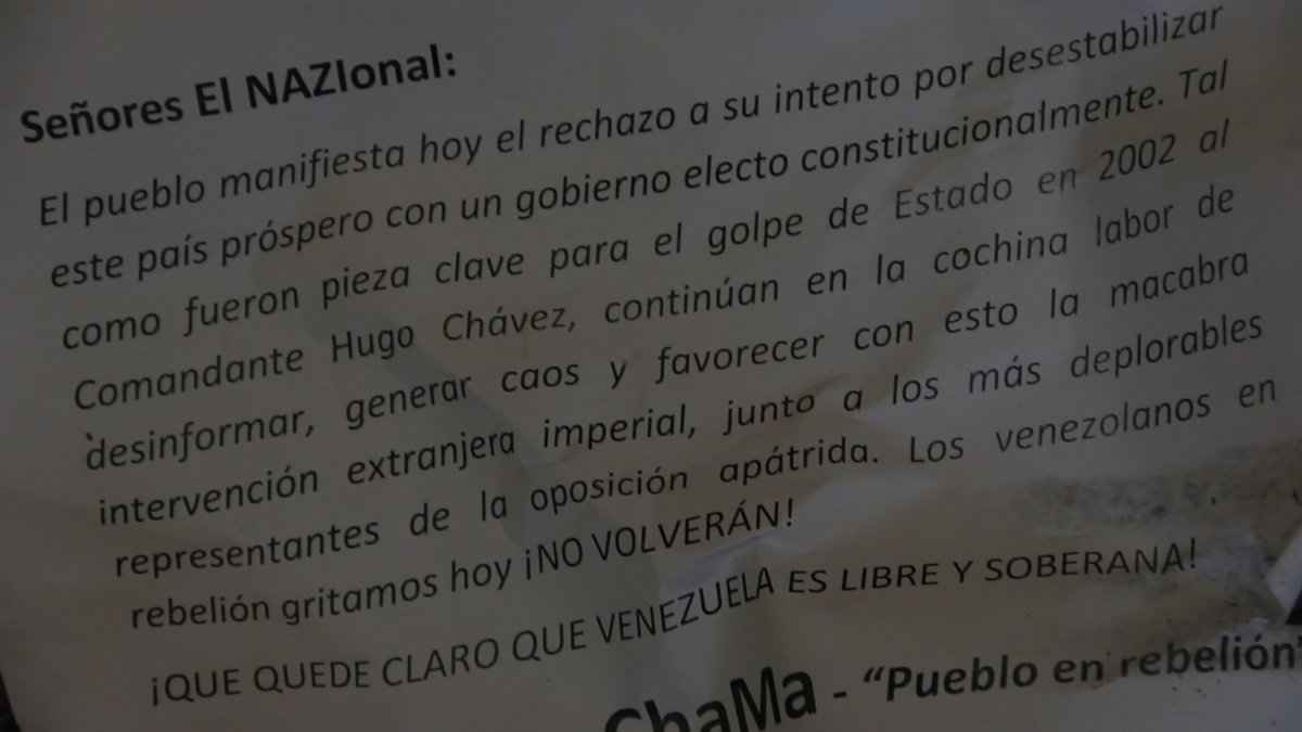 panfleto ataque a el nacional