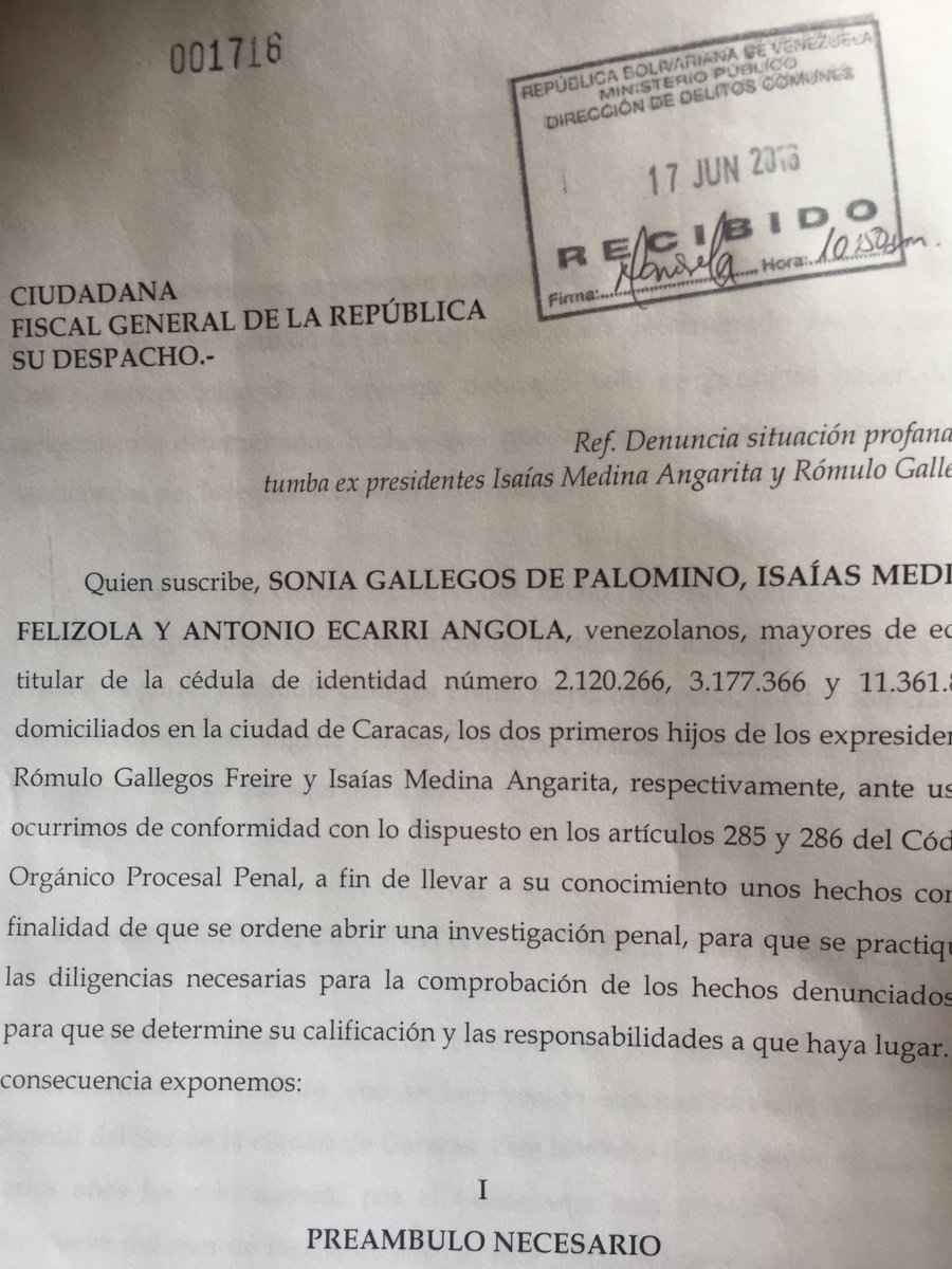 Profanación tumba Rómulo Gallegos