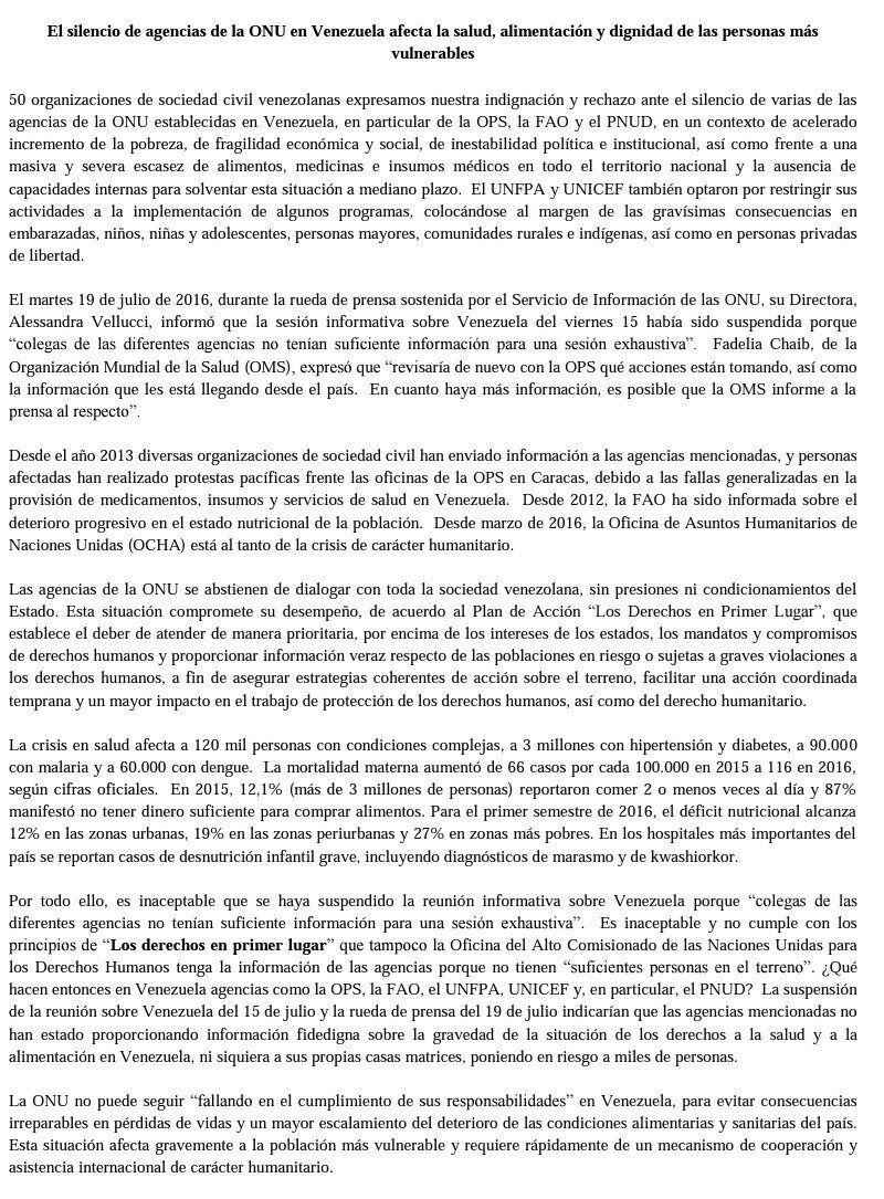 comunicado onu