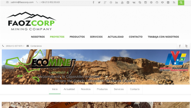 Sitios web de Faoz Corp y Ecomine