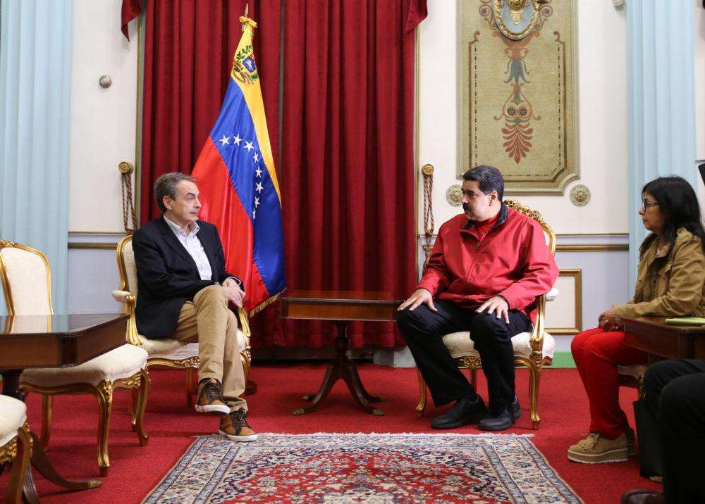 Rodríguez Zapatero y Maduro en Miraflores