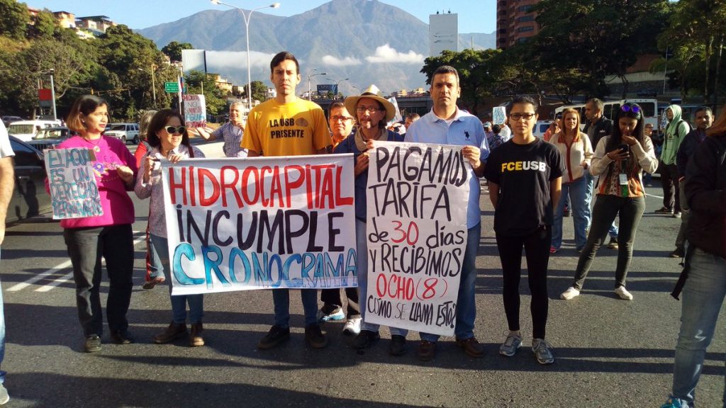 Hidrocapital USB-Sin agua-protesta
