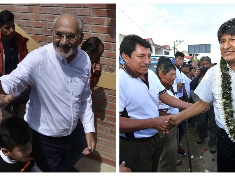 Evo Morales y Carlos Mesa irían a una segunda vuelta en las presidenciales de Bolivia