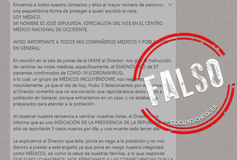 ¿Se ordenó cambiar diagnósticos de COVID-19 en Venezuela?