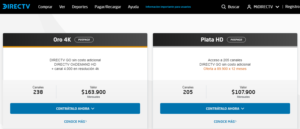 Salida de Directv