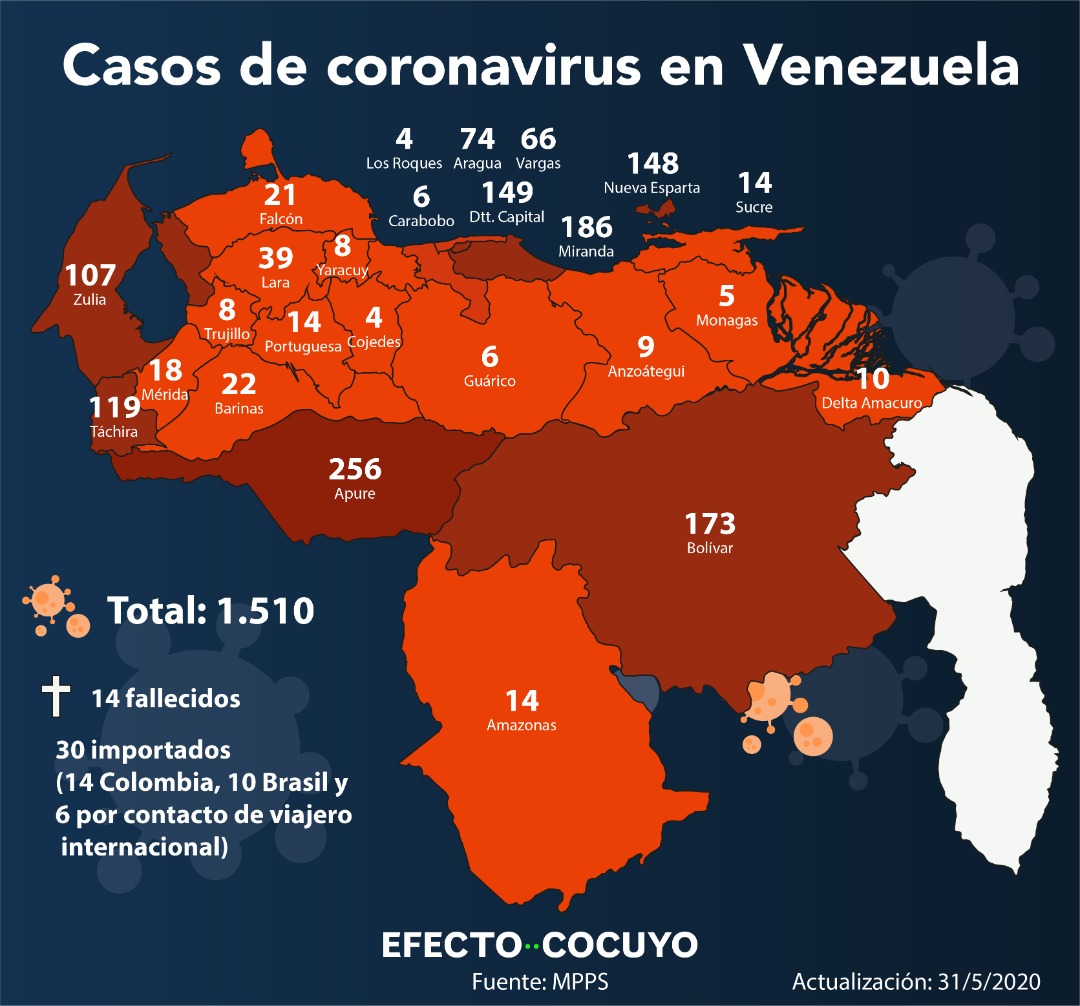 Delcy Rodríguez informa 51 nuevos casos de coronavirus en Venezuela #31May