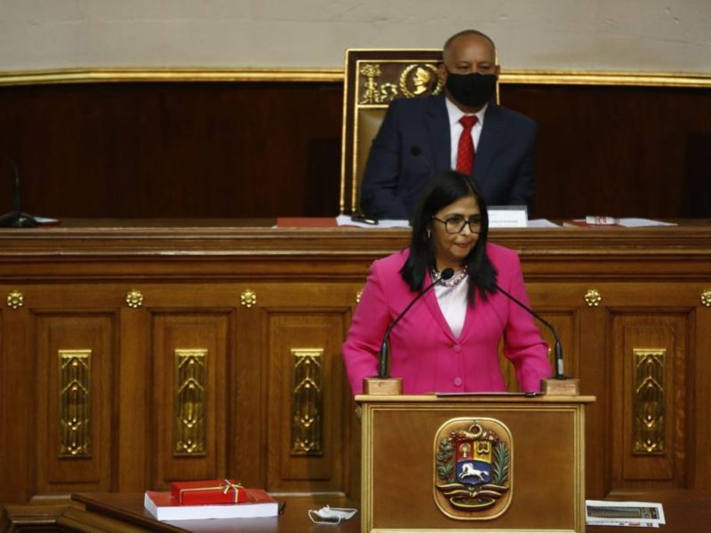 Delcy Rodríguez presenta presupuesto 2021 ante la ANC