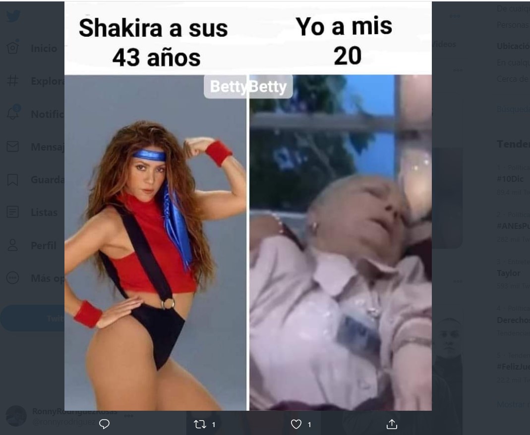 EEl meme de la semana: Shakira es tendencia por su nueva canción y la artista más buscada en EEUU en 2020