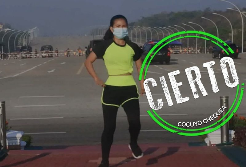 Captura de pantalla de Hoaxy al buscar las palabras claves: aerobic y Myanmar.