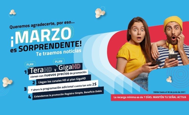 Simple TV agrega 32 canales HD a su plan Giga y baja precios