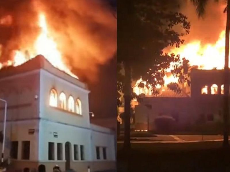 turba incendia el Palacio de Justicia de la ciudad colombiana de Tuluá