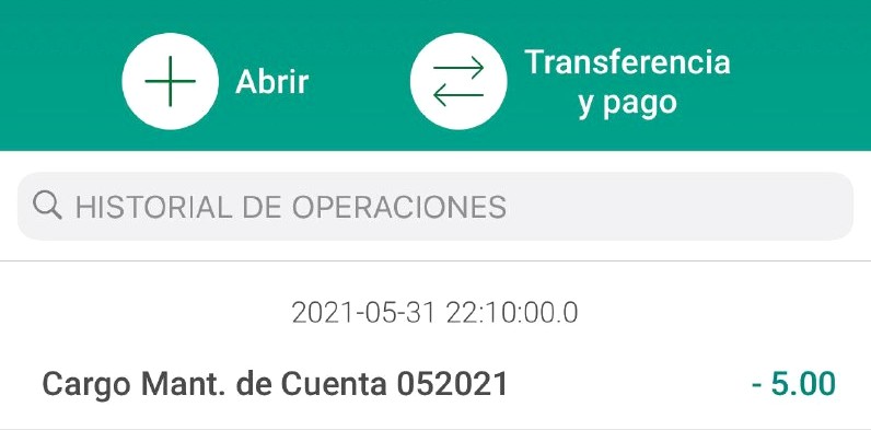 Facebank Mantenimiento de Cuenta