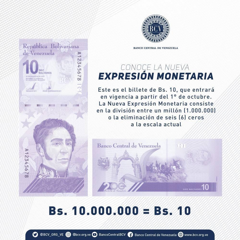 Billete de 10 bolívares