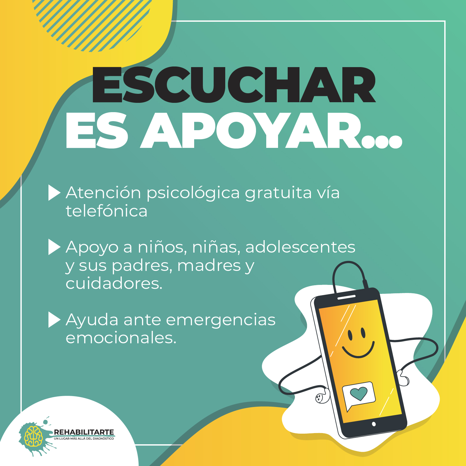 Fundación Rehabilitarte abre una línea de asistencia psicológica gratuita