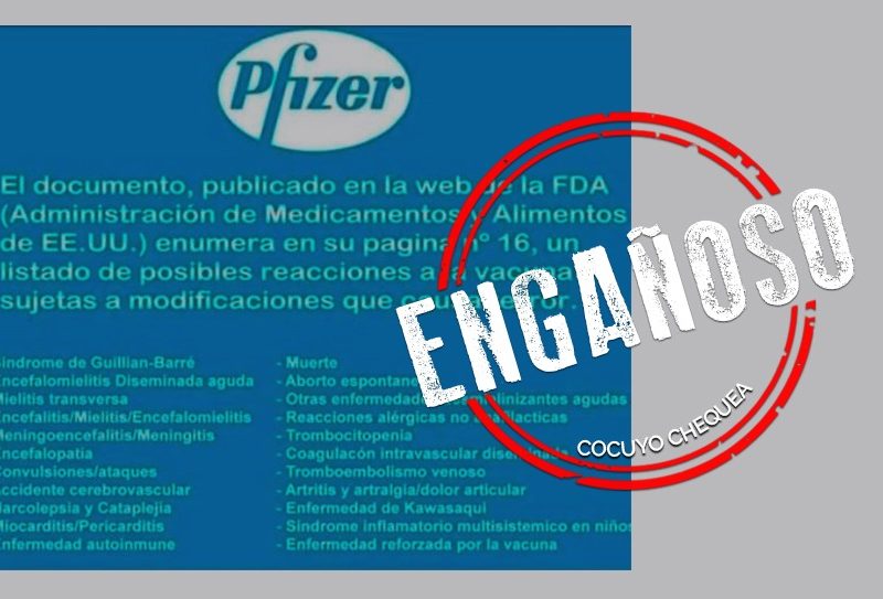 Supuesta imagen de efectos adversos de la vacuna de Pfizer