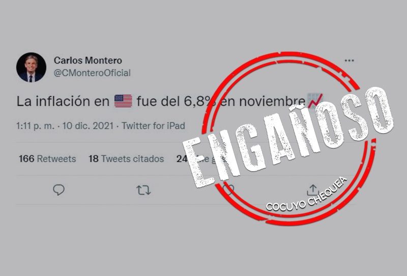 Inflación en EE.UU no fue de 6,8 % en noviembre