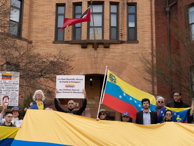 Venezolanos protesta embajada trinidad y tobado washington dc 2022