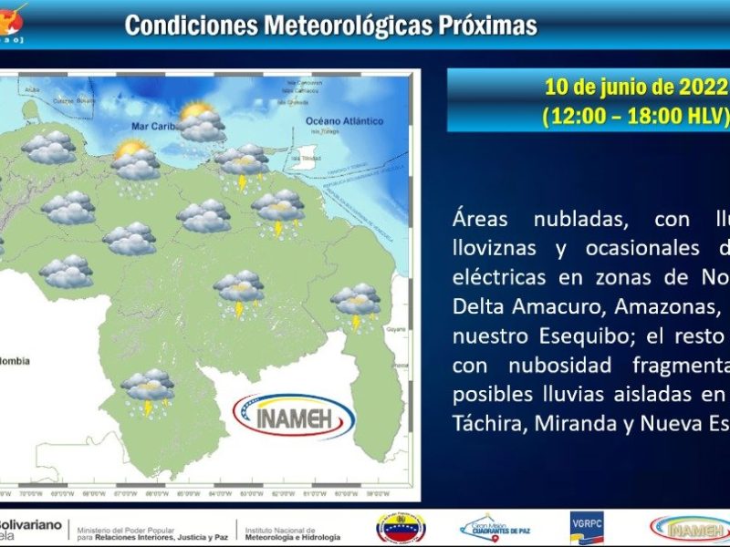 Inameh anuncia el paso de onda tropical número 6, sobre el occidente, y la onda tropical número 7, sobre el este de Venezuela.