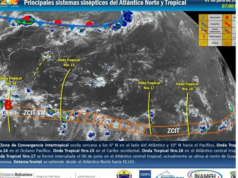 Lloviznas dispersas en la tarde y la noche de este #7Jul