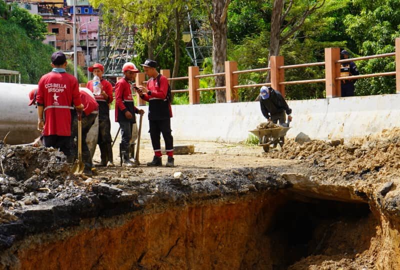 Trabajos de reparación en la Panamericana