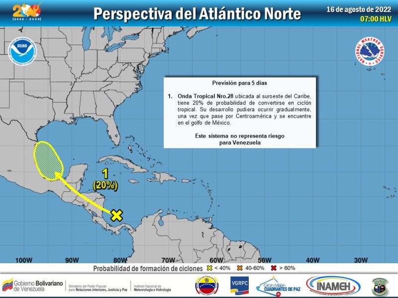 Bajas probabilidades de lluvia estima el Inameh para este 16 de agosto