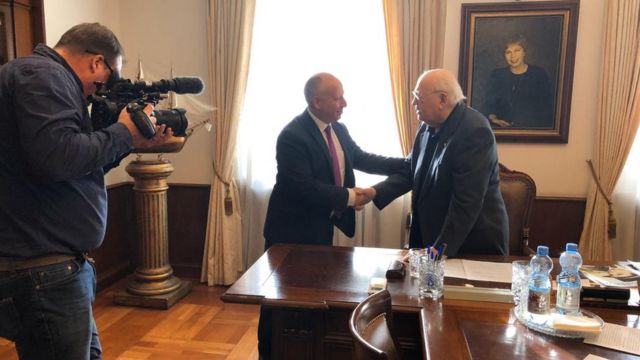 Steve Rosenberg con Mijaíl Gorbachov