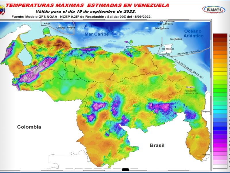 Inameh prevé que se mantengan las temperaturas de hasta 39° C en Falcón