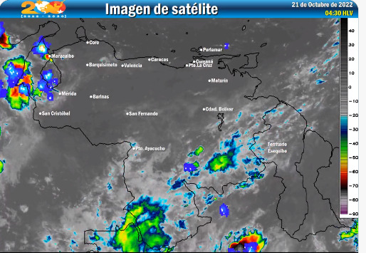 Lluvias tormentosas para la tarde y noche de este viernes 21 de octubre
