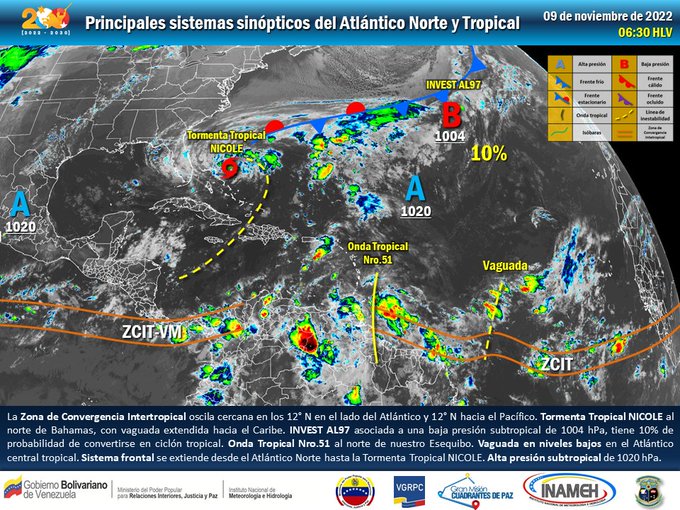 Onda tropical 51 intensificará lluvias en gran parte de Venezuela este #9Nov