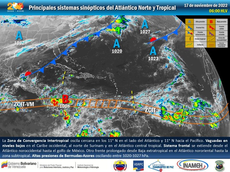 Lluvias con descargas eléctricas en la mitad del país este #17Nov