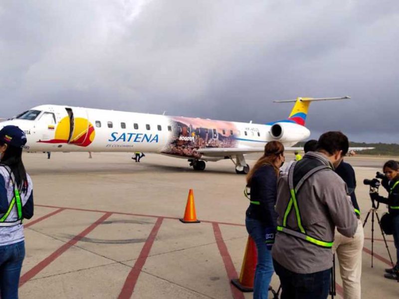 Satena inicia operaciones aéreas regulares a Caracas con 44 pasajeros en su primer vuelo