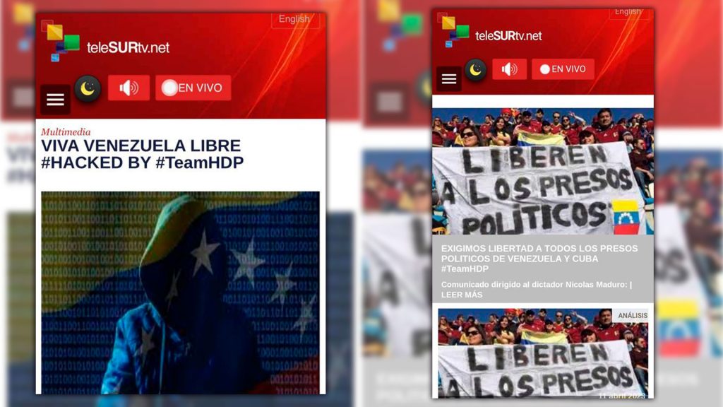 Hackean portal del Telesur en español con mensajes a favor de presos políticos