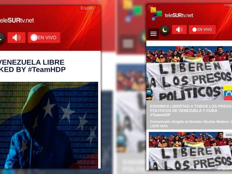 Hackean portal del Telesur en español con mensajes a favor de presos políticos