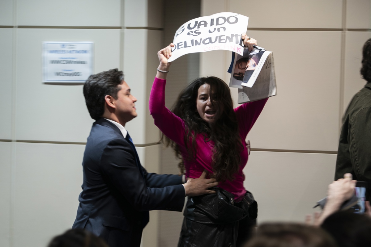 El líder de la oposición venezolana, Juan Guaido, en Washington DC
