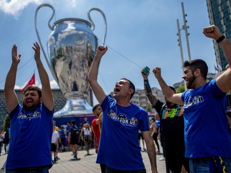 Ambiente previo antes de la final de la Champions