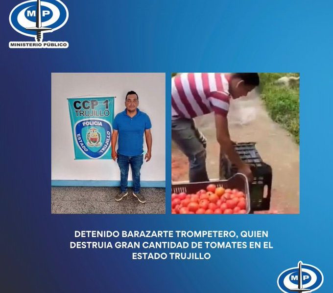 Apresan a un segundo productor, esta vez en Trujillo por botar cosechas de tomate