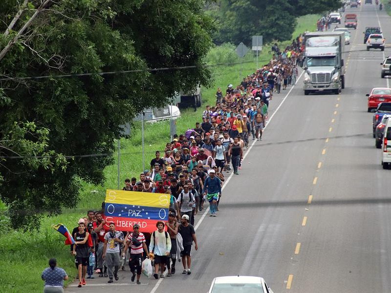 Desde el sur de México sale la primera caravana migrante de venezolanos hacia EE.UU.
