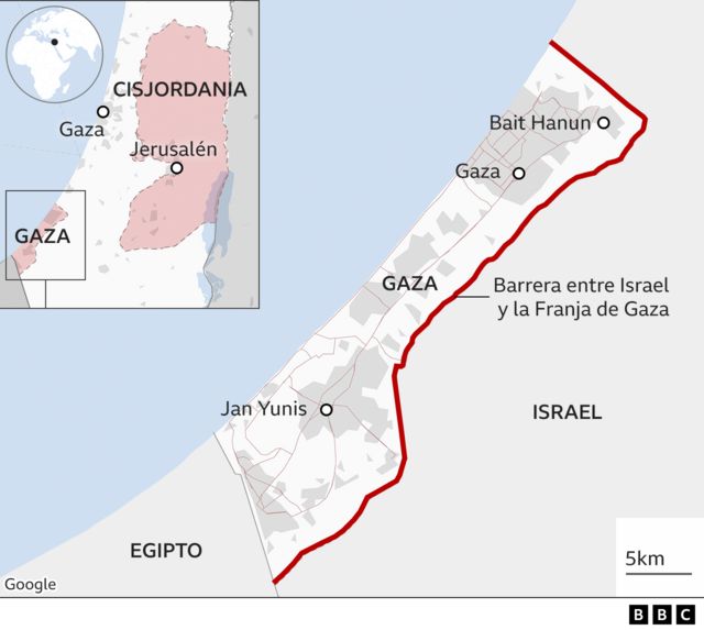Mapa Gaza
