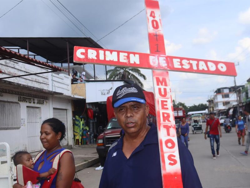 Migrantes protestan en la frontera sur de México en vísperas de la cumbre migratoria