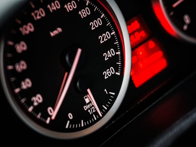 speedometer gauge reading at zero