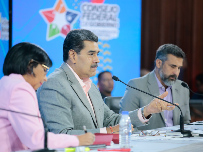 Nicolás Maduro en un acto público en Caracas, Venezuela. 2024