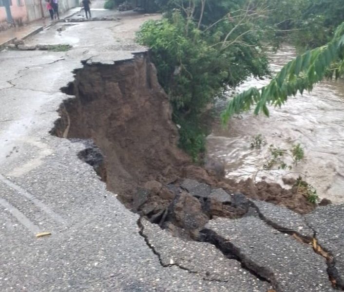 Lluvias en Barquisimeto provocan caída de árboles y socavamiento de vía