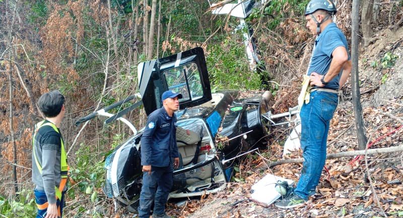 Cae helicóptero de Corpoelec en Mérida: ocupantes salen ilesos