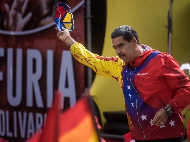 Nicolás Maduro en una marcha chavista