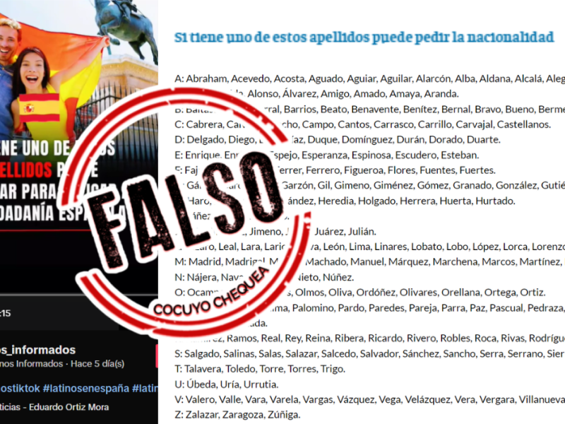 Falsa lista de apellidos para obtener ciudadanía española