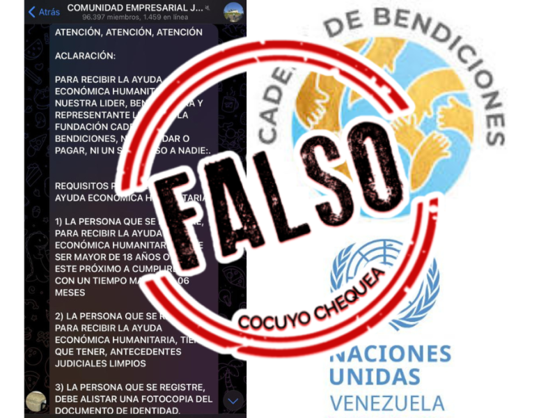 Doris Bahos estafa ONU Cadena de Bendiciones